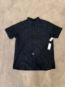 new mens rip curl twenty two short sleeve shirt button up black xl - Picture 1 of 5