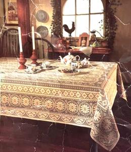 Elizabeth Glenn Lace Table Cloth Ivory Bordeaux French Country 60" x 144" New - Picture 1 of 5