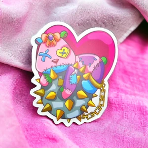 Patchwork Teddy Bear Spiky Sticker Spooky Pastel Goth Cute Creepy Punk Scary - Picture 1 of 2