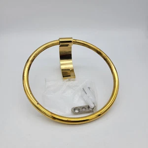 USED Alno Luna 6 Inch Diameter Towel Ring | Unlacquered Brass | A6840-PB/NL - Picture 1 of 8