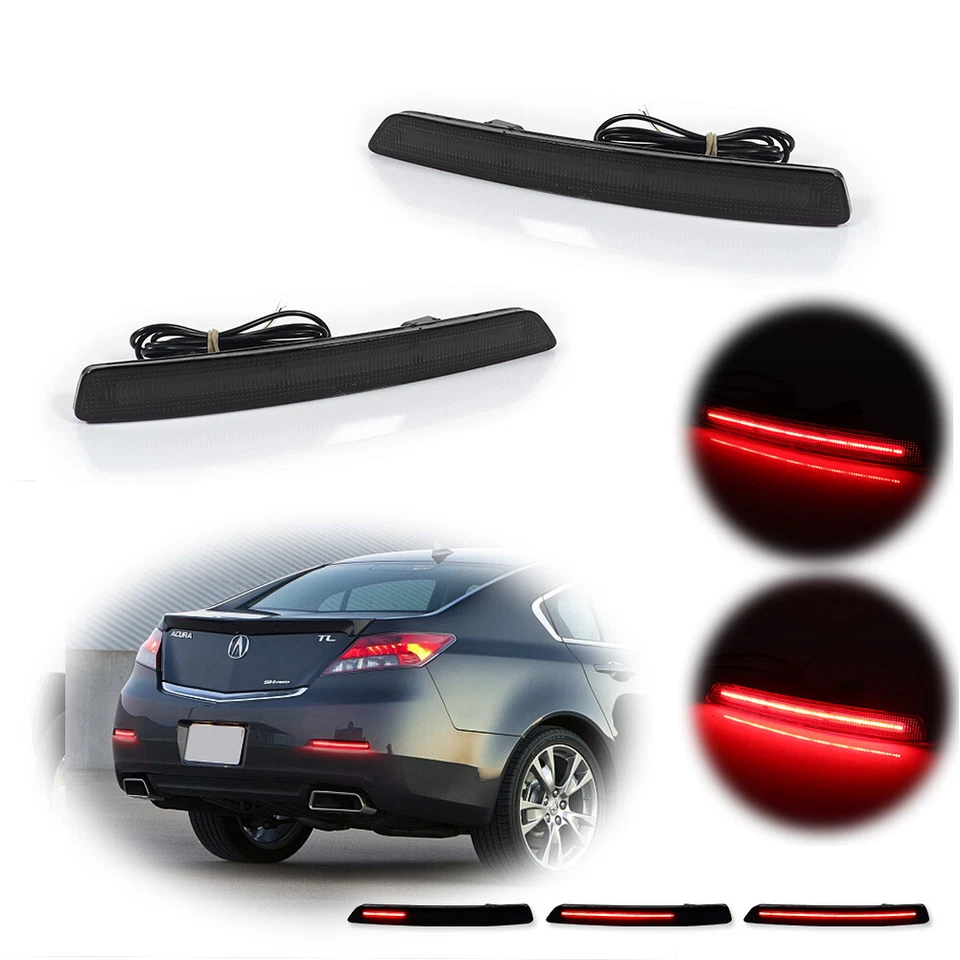 Luces antiniebla traseras de freno con señal de giro LED secuencial ahumadas para Acura TL 2012-2014 Foto 1 de 4