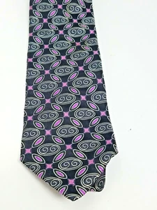 Ted Baker London Krawatte cool schwarz Orchidee geometrisch 100 % Seide, USA EUC - Bild 1 von 5