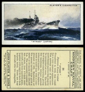 Atago #35 Modern Naval Craft 1939 John Player & Sons Card - Picture 1 of 1