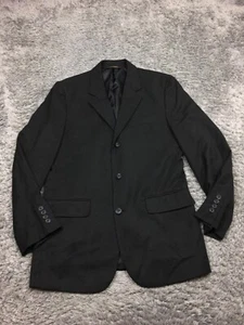 Merona Suit Jacket Mens Size 38R Black 3 Button Double Pocket Blazer - Picture 1 of 11