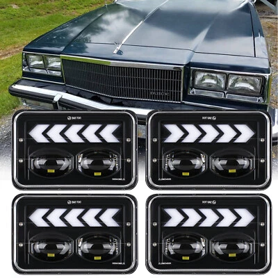 4 faros LED de 4x6"" luz de giro DRL de haz alto/bajo para Buick LeSabre 1976-1986 Foto 1 de 4