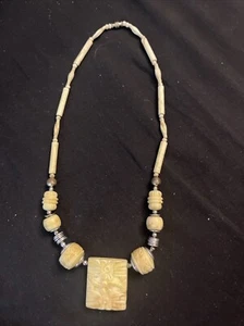 16” Imitation Old Ivory Necklace 5-11 - Picture 1 of 1