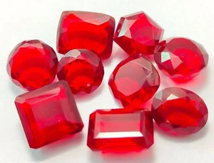 Amazing Red Ruby Lab-Created Mixed Cut Shape Loose Gemstone C77 - Picture 1 of 10