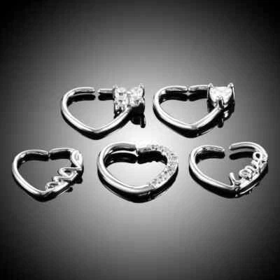 2 peças brinco de cartilagem coração Tragus piercing joia aço inoxidável presente de amor - Imagem 1 de 4