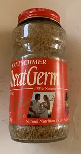 RARE vintage 1940s SUPER GRAPHIC food jar KRETSCHMER WHEAT GERM Carrollton MI  - Picture 1 of 9