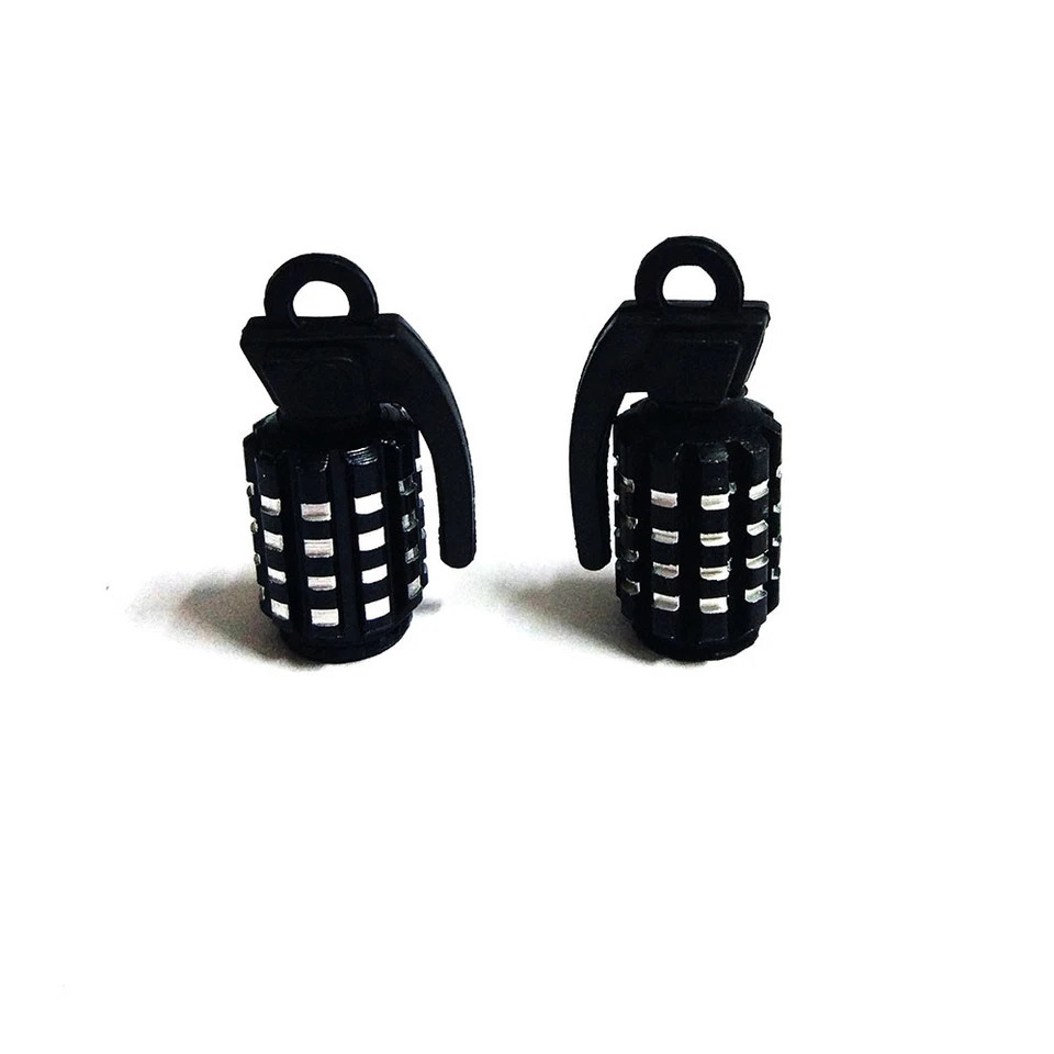 2x Tapas de vástago de válvula de neumático de neumático de rueda de automóvil de aluminio negro para Kawasaki Foto 1 de 2