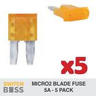 5A Micro2 Blade Fuse 5 Pack For Automotive Marine Box Block Tap Oem Replacement