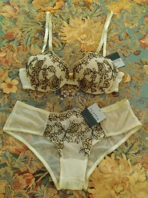 BIATTA INTIMATES UNDERWIRE BRA AND PANTY SET 34B / MEDIUM NWT NEW WITH TAGS - Image 1 of 4