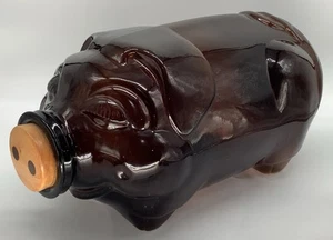 Vidrio marrón Libbey Este cerdito fue al mercado - Tapa de madera para alcancía de 5 galones - Imagen 1 de 14