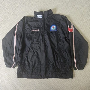 Blackburn Rovers Uhlsport 1998/1999 1/4 Zip Trainingsjacke Poncho schwarz L Large - Bild 1 von 14