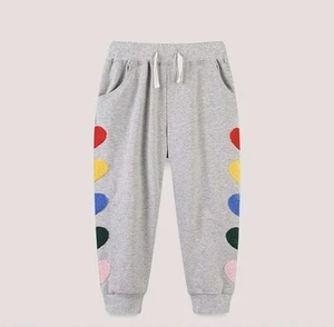 Mini Boden Cozy Rainbow Hearts Joggers Gray Sweatpants Girl's 14 Y - Picture 1 of 14