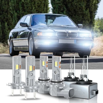 For BMW 750i 750Li 760Li 2006-2008 HID LED Headlight Hi/Lo+ Fog Lights Bulbs New - Image 1 of 4