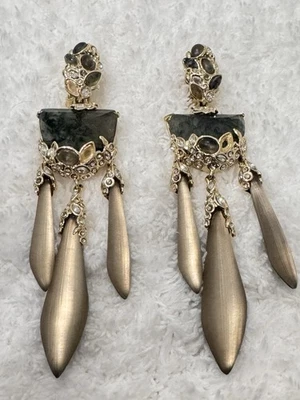 Brincos 100% autênticos Alexis Bittar champanhe lucite cristal declaração novo - Imagem 1 de 3