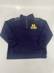 Michigan Wolverines Sweater Pro Edge 1/4 Zip Mock Neck Youth Medium - Picture 1 of 2