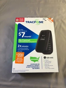 LG 440G (TracFone) Smartphone - Black No Contract Nationwide BRAND NEW - Picture 1 of 5