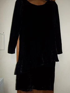 Vestido LANA B Negro Terciopelo Noche/Ocasión-Botones Abajo Espalda - Juniors Talla 7/8 - Imagen 1 de 12