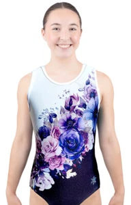 NEW! Everbloom Purple Floral Gymnastics or Dance Leotards by Snowflake Designs - Picture 1 of 4