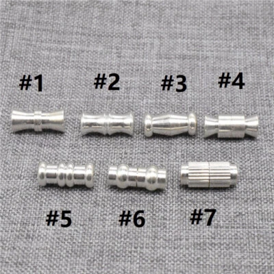 2pcs of 925 Sterling Silver Barrel Screw Clasps for Bracelet Necklace Jewelry - Image 1 of 4