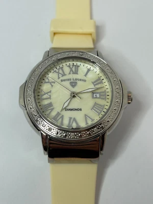 Working Ladies Silver Swiss Legend Quartz Watch GI - image 1 of 4
