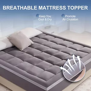 Twin Pillow Top Mattress, Extra Thick Mattress with 8“-21” Deep Pockets, Gray - Picture 1 of 7