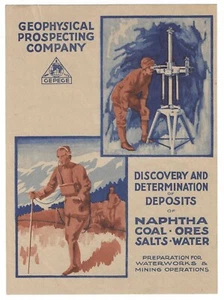 Geophysical Prospecting Co. Handbill - Naphtha Coal, Waterworks, Printed Germany - Picture 1 of 2