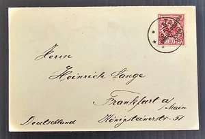 1899 German East Africa Cover ties 5p Stamp cd Tabora-Frankfurt - Bild 1 von 2