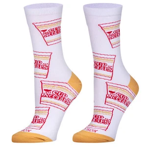 Cool Socks, Women's Funny Designer Novelty Socks, Cup Noodles Crew, Adult Medium - Picture 1 of 5