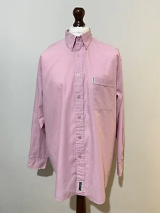 BEN SHERMAN Shirt Mens Long Sleeve Check Size 5 2XL Button-Down Collar Pink - Picture 1 of 8