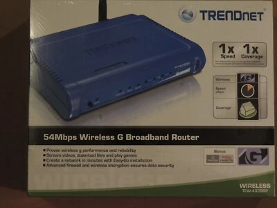 TRENDnet TEW-432BRP 54 Mbps 4-Port 10/100 Broadband Wireless Firewall Router-New - Image 1 of 2