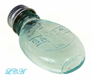 Rare TURQUOISE AQUA MARINE color BAYER aspirin HEROIN tablets SMALL OVAL bottle - Picture 1 of 6