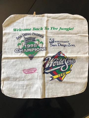 1998 World Series San Diego Padres Rally Towel Handkerchief Fabric Cover