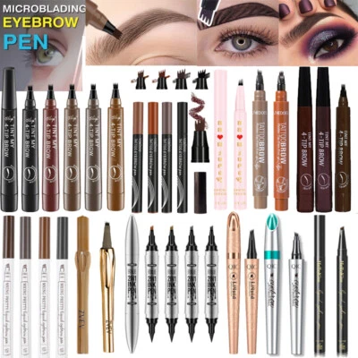 Eyebrow Tattoo Pen Waterproof Fork Tip Patented Micro blading Makeup Ink Sketch - Image 1 of 4