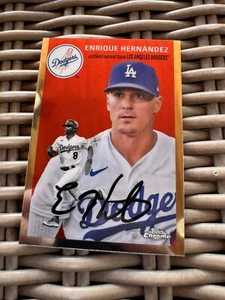 2023 Topps Chrome Platinum Enrique Hernandez Chrome - Los Angeles Dodgers - Picture 1 of 2
