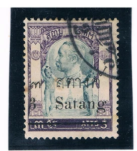 THAILAND 1909 Wat Jang Surcharged 3s on 3a (Vio & Sl) FU - Picture 1 of 1