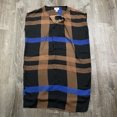 Vestido recto antiguo azul marino para mujer transparente geométrico multicolor talla Xs Foto 1 de 4