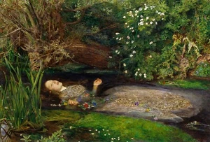JOHN EVERETT MILLAIS Art Poster or Rolled Canvas Print "OPHELIA" - Picture 1 of 1