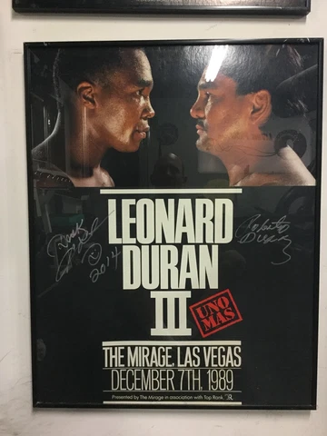 RARE LEONARD VS. DURAN III SIGNED ONSITE BOXING POSTER Las Vegas ONLY 1 ON EBAY! Cover