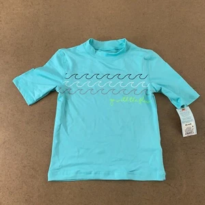 Cat & Jack Kids Size XS 4/5 Go With The Flow 1/2 Sleeve Rash Guard Swim Top NWT - Picture 1 of 7