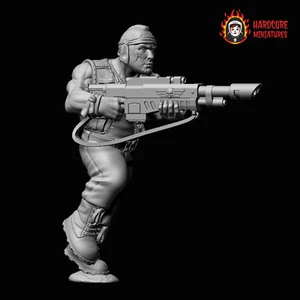 Scar - Hardcore Miniatures - Catachan Jungle Fighters Command Squad Sergeant - Bild 1 von 6