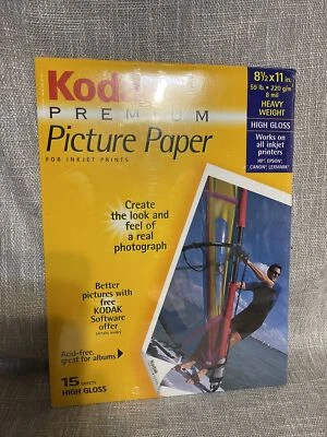 15 Kodak Premium High Gloss 8.5” x 11” Picture Photo Paper for Ink Jet Prints - Image 1 of 4