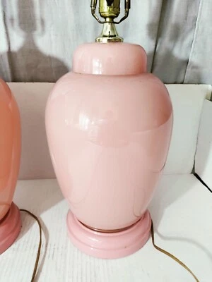 Vintage 1980s Iridescent Blush Pink Modern Glass Table Set/ Pink Accent Base... - Image 1 of 4