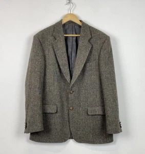 Harris Tweed Gurteen Herringbone Wool 2 Buttons Blazer Jacket Men’s Size 42R Top - Picture 1 of 9