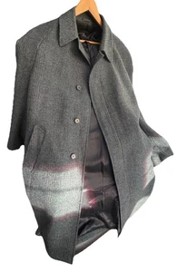 Dunn & Co Herren Grün/Blau Tweed Raglan Mantel TopCoat 100% Wolle Gr. 44R - Bild 1 von 15