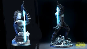 Busto Anakin Skywalker Clone Wars Impreso en 3D Star Wars tres piezas GRIS - 10 pulgadas - Imagen 1 de 3