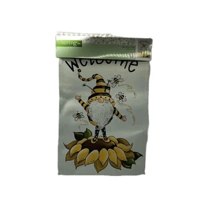 The Spring Shop Garden Flag 12x18 Welcome Gnome Bee Sunflower Outdoor Yard Decor - Picture 1 of 4