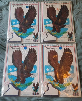 Новый из старых запасов запечатанный патриотический центральный элемент американского орла Beistle 1970-е Шиппенсбург Пенсильвания США - Изображение 1 из 4